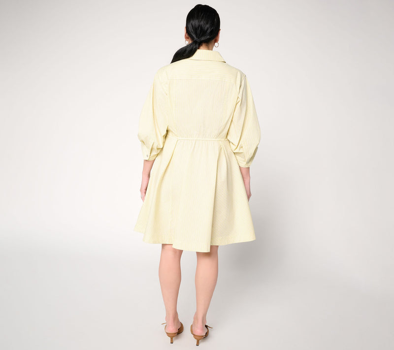 RM Studio x Rebecca Minkoff Petite Stripe Stretch Poplin Shirtdress — View 8