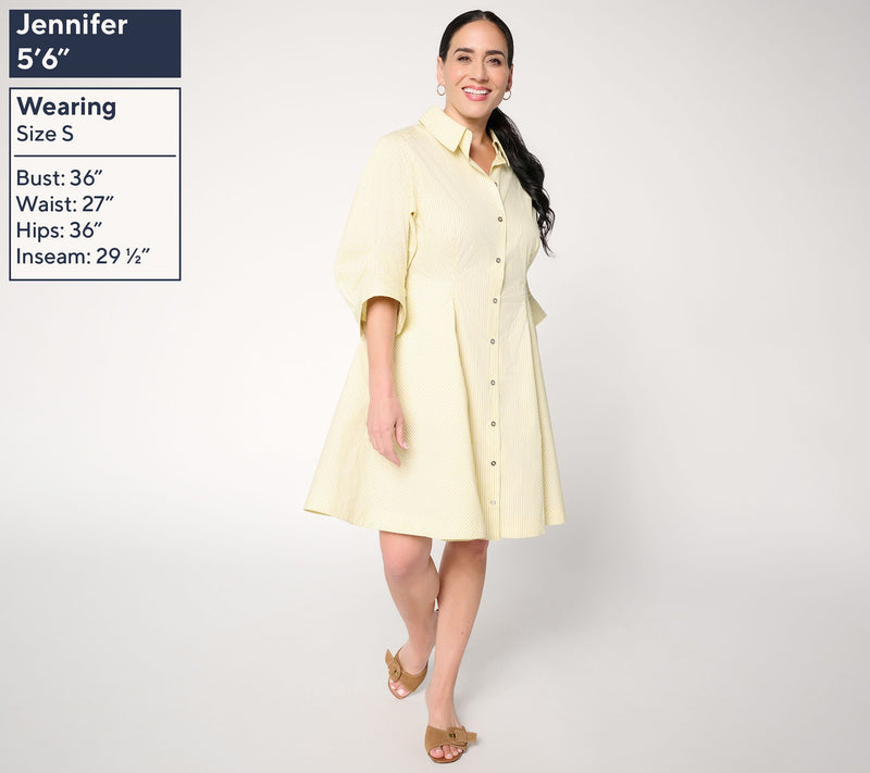 RM Studio x Rebecca Minkoff Petite Stripe Stretch Poplin Shirtdress — View 7