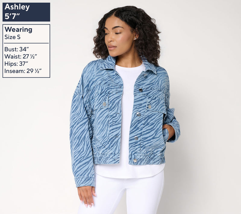 RM Studio x Rebecca Minkoff Naomi Zebra Stripe Denim Jacket — View 3