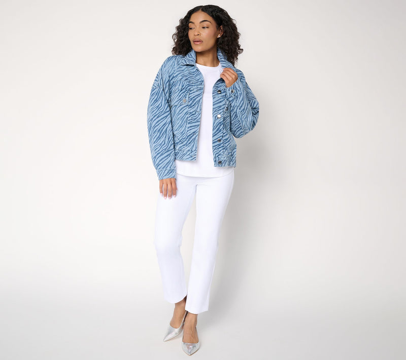 RM Studio x Rebecca Minkoff Naomi Zebra Stripe Denim Jacket — View 5