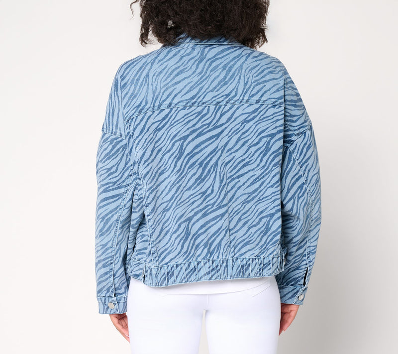 RM Studio x Rebecca Minkoff Naomi Zebra Stripe Denim Jacket — View 4