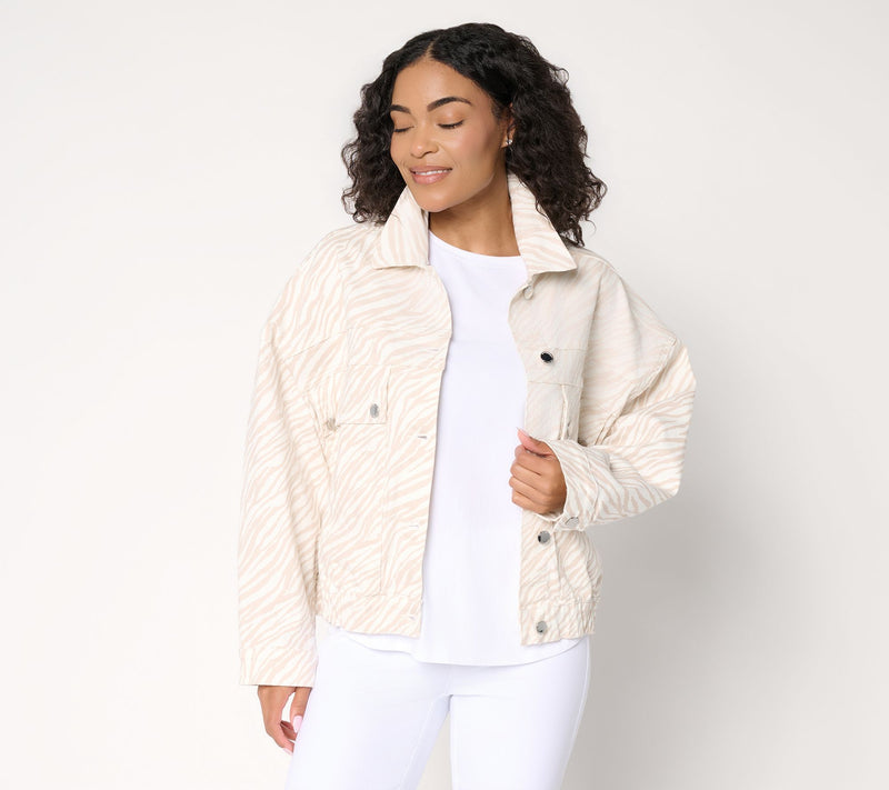 RM Studio x Rebecca Minkoff Naomi Zebra Stripe Denim Jacket — View 10