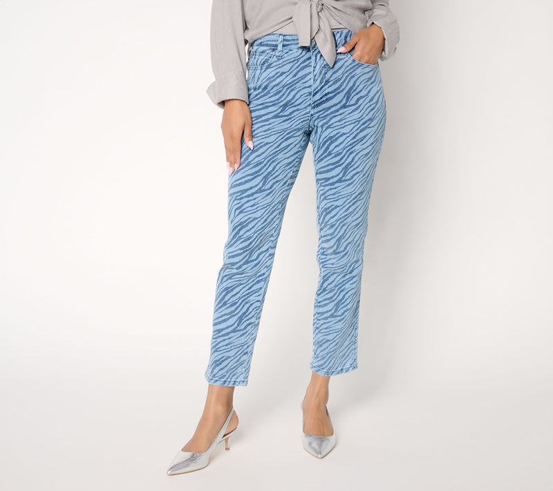 RM Studio x Rebecca Minkoff Regular Micah Zebra Stripe Jeans- Print — View 9