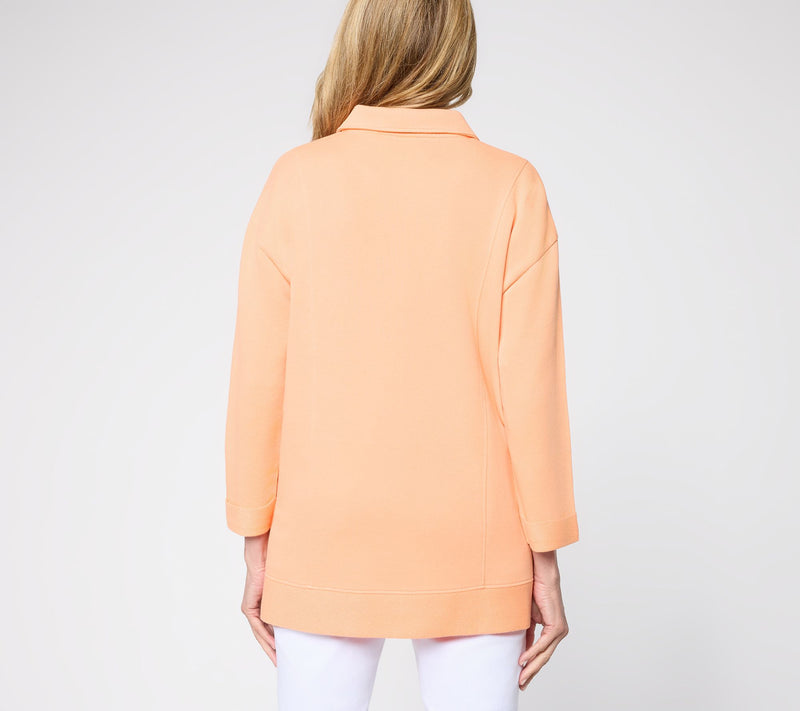 Denim & Co. Beach Regular Tideline Terry Split Neck Tunic — View 4
