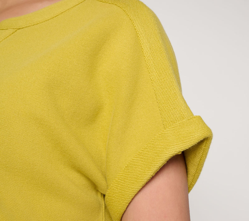 Denim & Co. Beach Tideline Terry Dolman Sleeve Split Neck Top — View 6