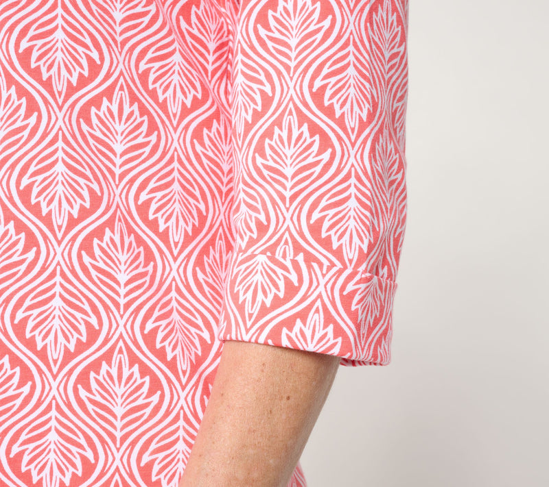 Denim & Co. Printed Beach Jersey 3/4-Sleeve Boat Neck Top — View 6