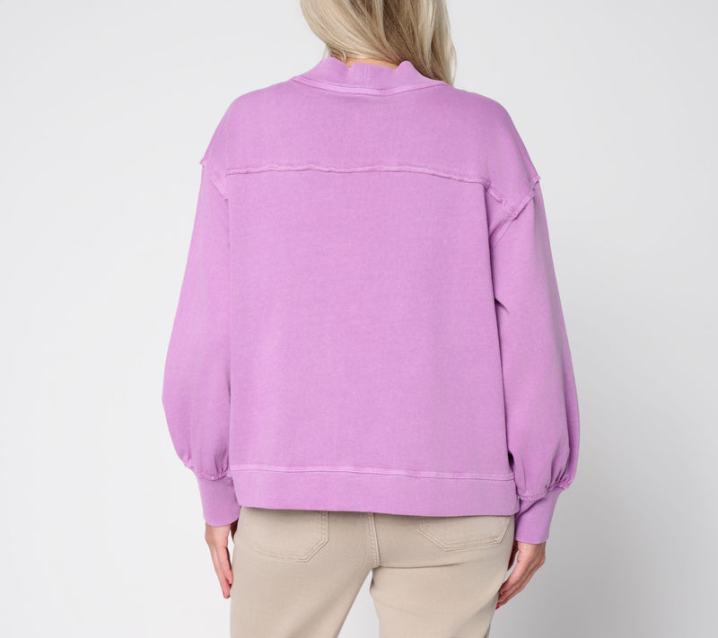 LOGO Lounge by Lori Goldstein Open Front Knit Cardigan with Patch Pockets — View 12