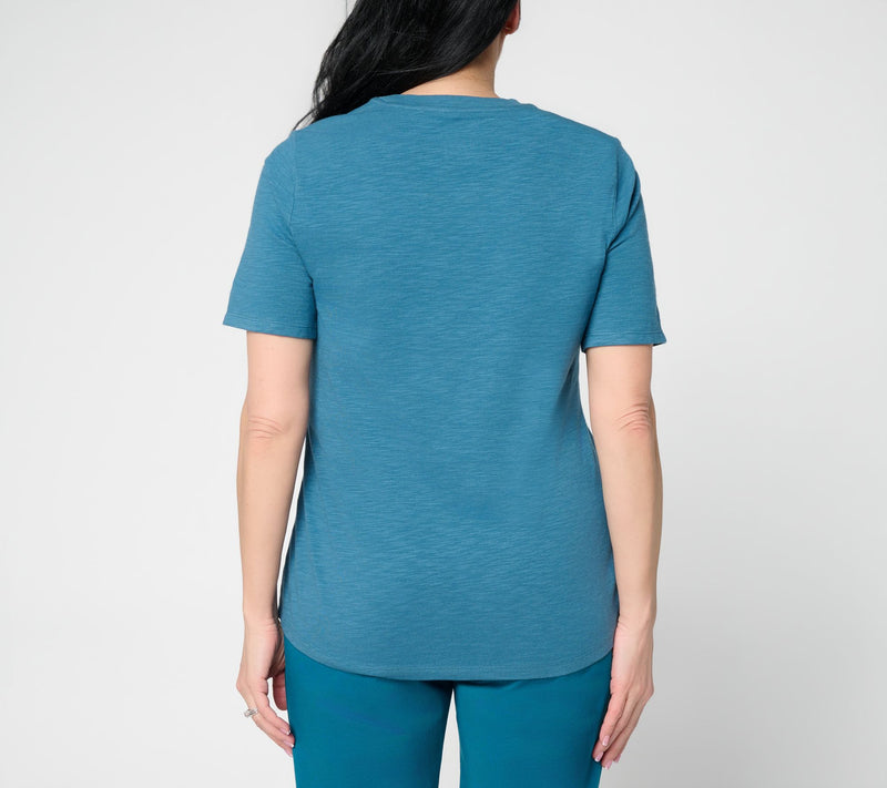 Denim & Co. Essentials 2-Pack Textured Knit Tops w/ Shirttail Hem — View 5