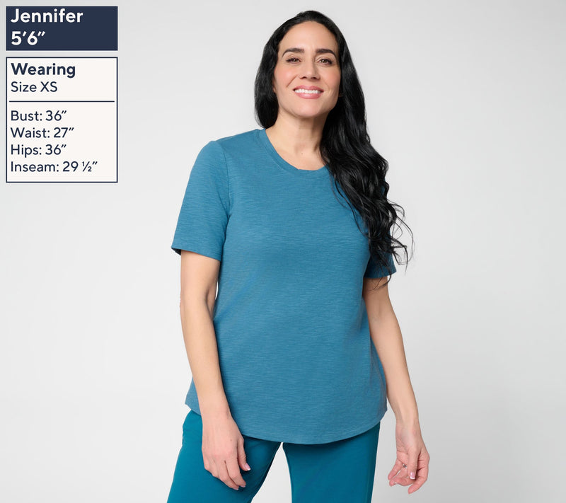Denim & Co. Essentials 2-Pack Textured Knit Tops w/ Shirttail Hem — View 4