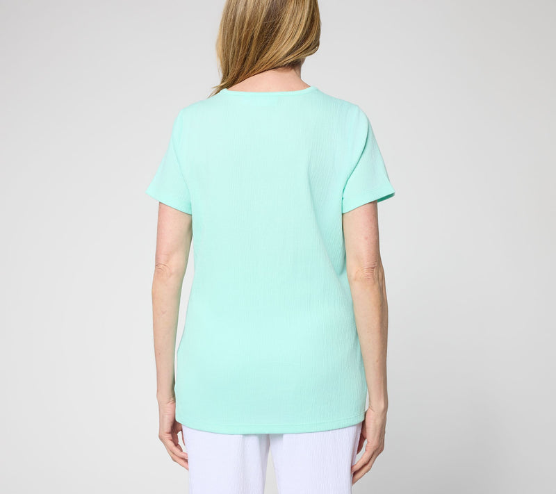 Belle by Kim Gravel Packabelle Slay the Vacay Dot Trim Top — View 4