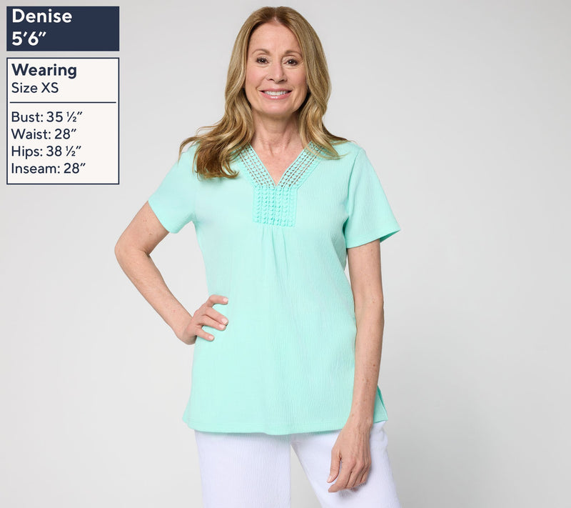 Belle by Kim Gravel Packabelle Slay the Vacay Dot Trim Top — View 3