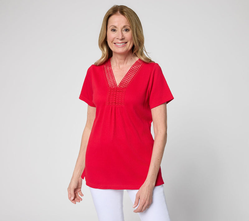 Belle by Kim Gravel Packabelle Slay the Vacay Dot Trim Top — View 16