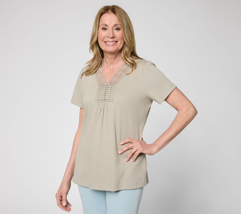Belle by Kim Gravel Packabelle Slay the Vacay Dot Trim Top — View 18