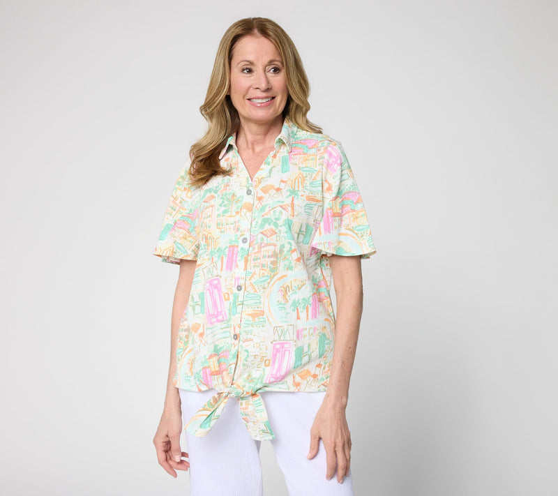 Belle by Kim Gravel Packabelle Slay the Vacay Tie Shirt — View 17