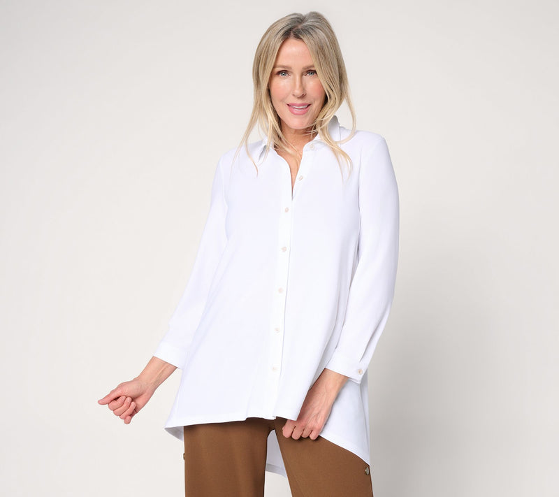 Dennis Basso Regular Caviar Crepe Print & Solid Top — View 15