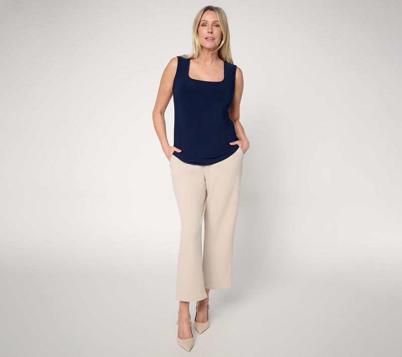 Dennis Basso Basics Italia Knit Portrait Square Neck Top — View 5