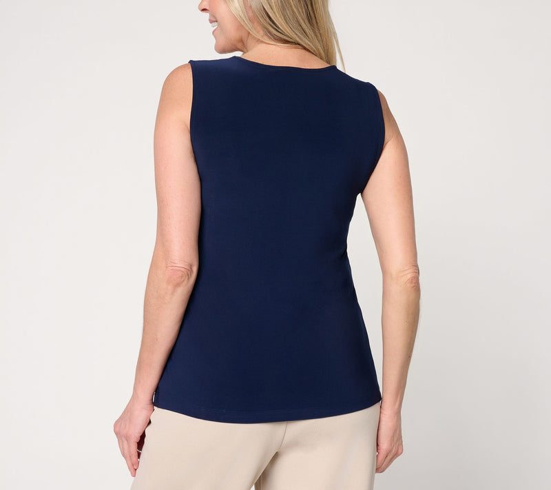 Dennis Basso Basics Italia Knit Portrait Square Neck Top — View 4