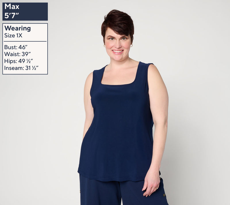 Dennis Basso Basics Italia Knit Portrait Square Neck Top — View 2