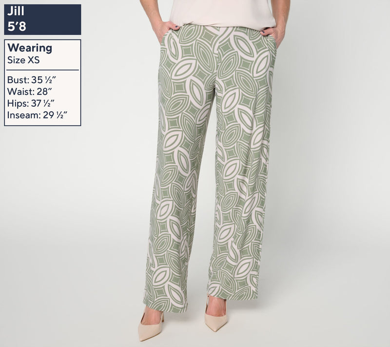 Dennis Basso Regular Italia Knit Printed Pull-on Wide Leg Pants — View 3