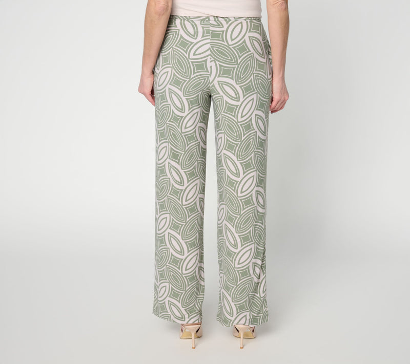 Dennis Basso Petite Italia Knit Printed Pull-on Wide Leg Pant — View 3