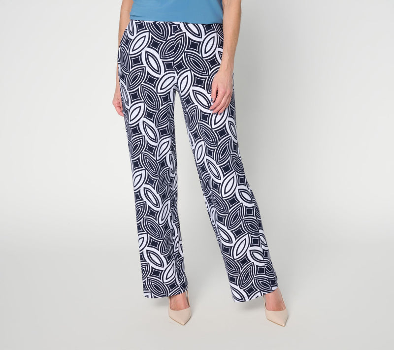 Dennis Basso Petite Italia Knit Printed Pull-on Wide Leg Pant — View 9