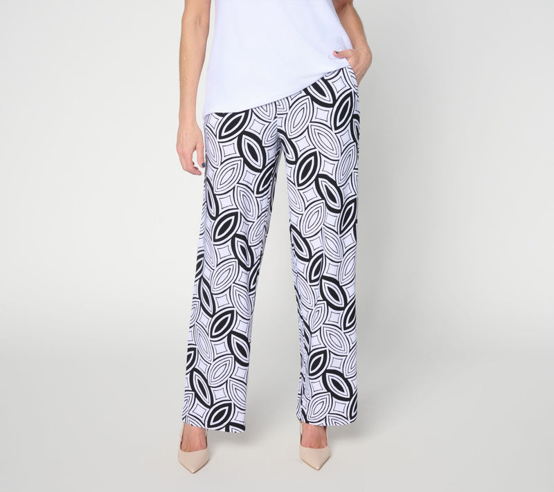 Dennis Basso Petite Italia Knit Printed Pull-on Wide Leg Pant — View 10
