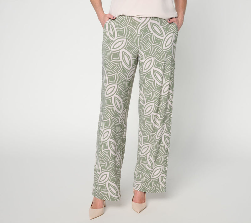 Dennis Basso Petite Italia Knit Printed Pull-on Wide Leg Pant — View 11