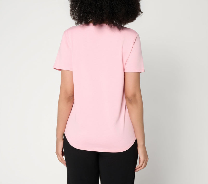 Dennis Basso Cotton Modal Scoop Neck Tee — View 4