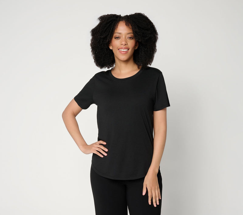 Dennis Basso Cotton Modal Scoop Neck Tee — View 12
