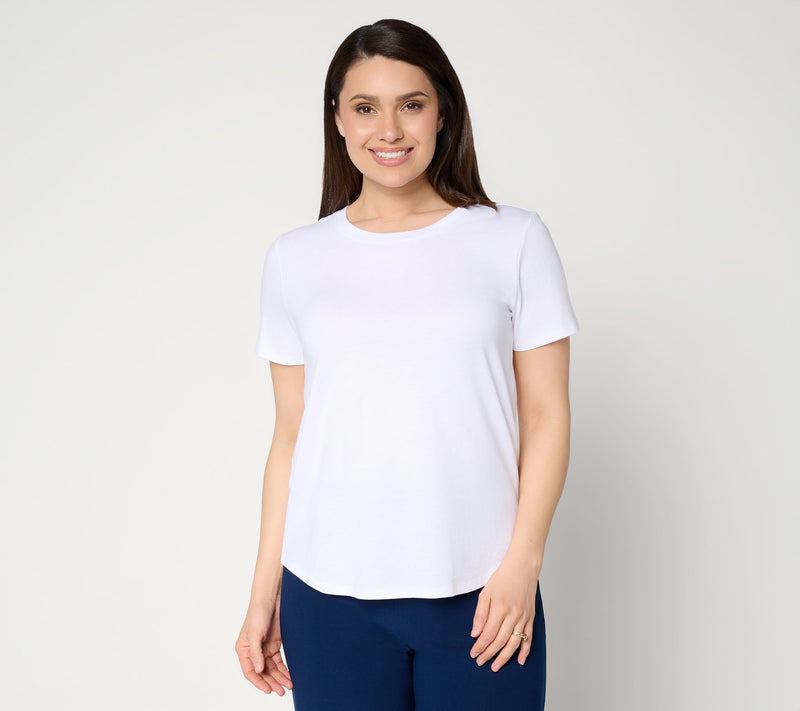 Dennis Basso Cotton Modal Scoop Neck Tee — View 14