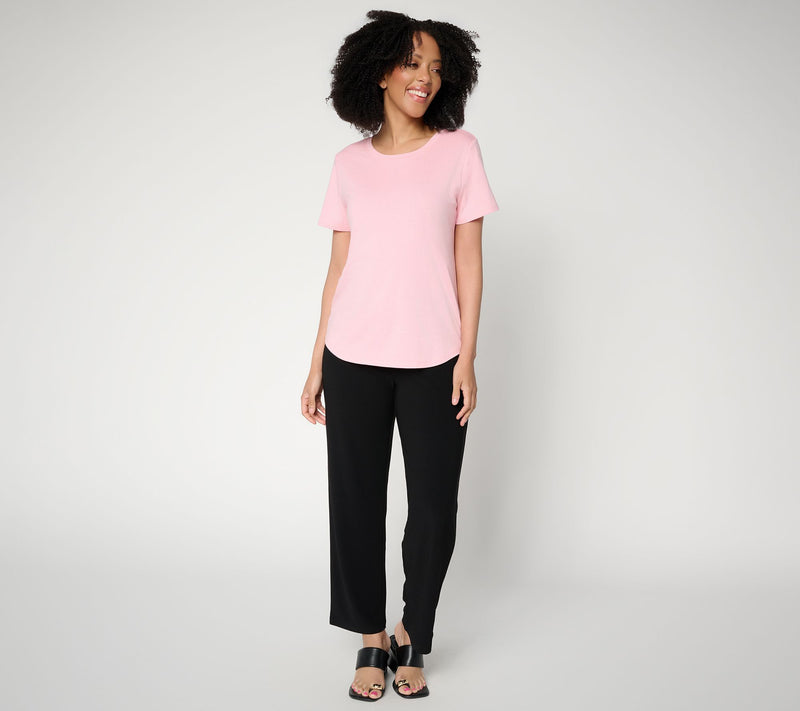 Dennis Basso Cotton Modal Scoop Neck Tee — View 5