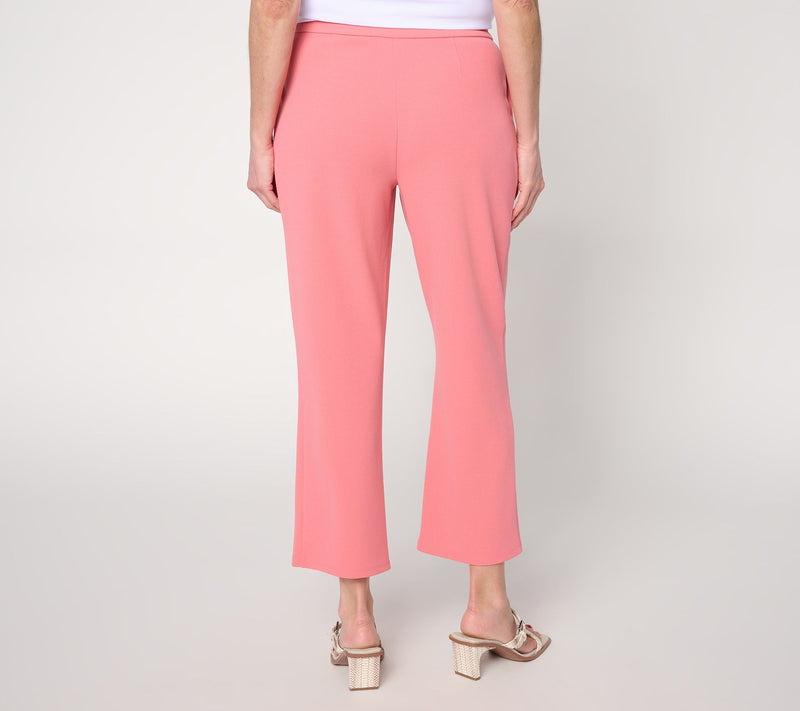 Dennis Basso Regular Luxe Crepe Cropped Pant w/ Mini Flare — View 4