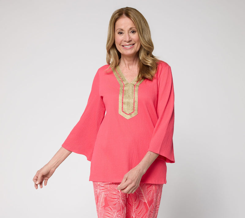 Belle by Kim Gravel Packabelle Slay the Vacay Glam Trim Top — View 17