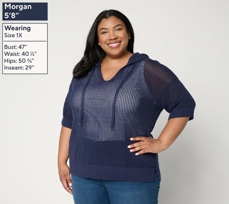 Belle by Kim Gravel Slay the Vacay 100% Cotton Poncho — View 2
