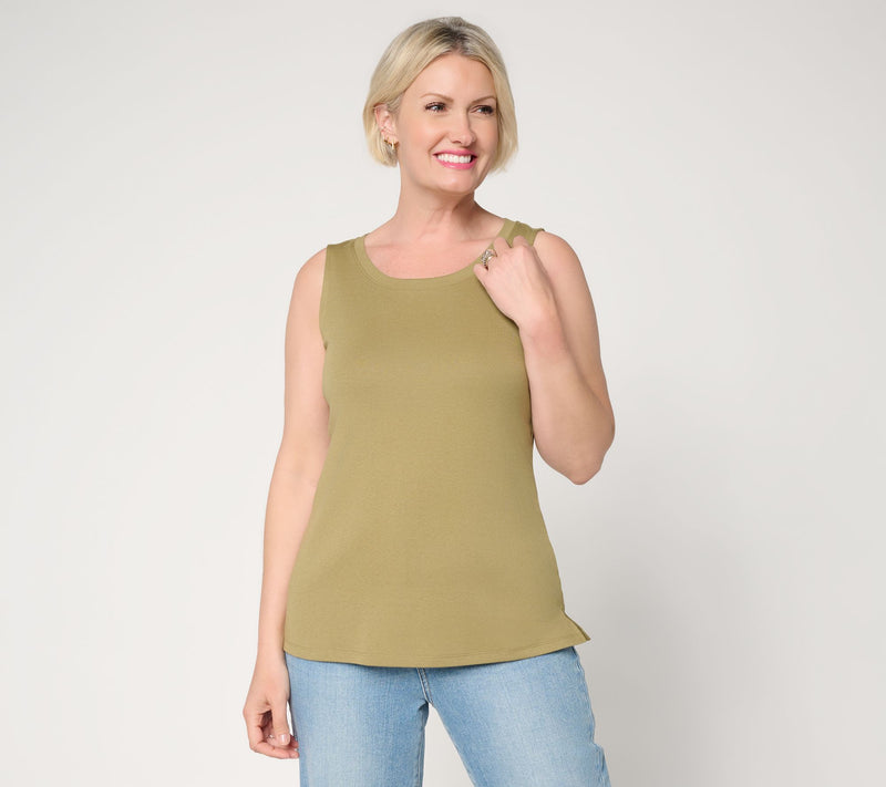 Belle by Kim Gravel TripleLuxe Micro Rib Modern Tank — View 23