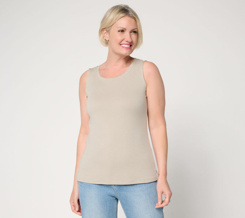 Belle by Kim Gravel TripleLuxe Micro Rib Modern Tank — View 24
