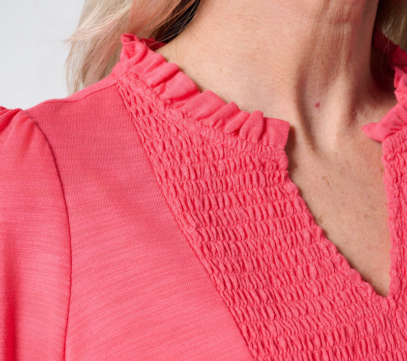 Belle by Kim Gravel Slub Knit Slay the Vacay V-Neck Top — View 6