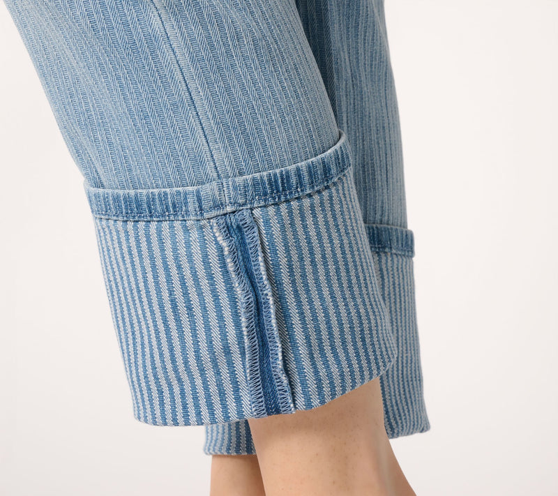 RM Studio x Rebecca Minkoff Petite Jacquard Stripe Wide Cuff Jeans — View 10