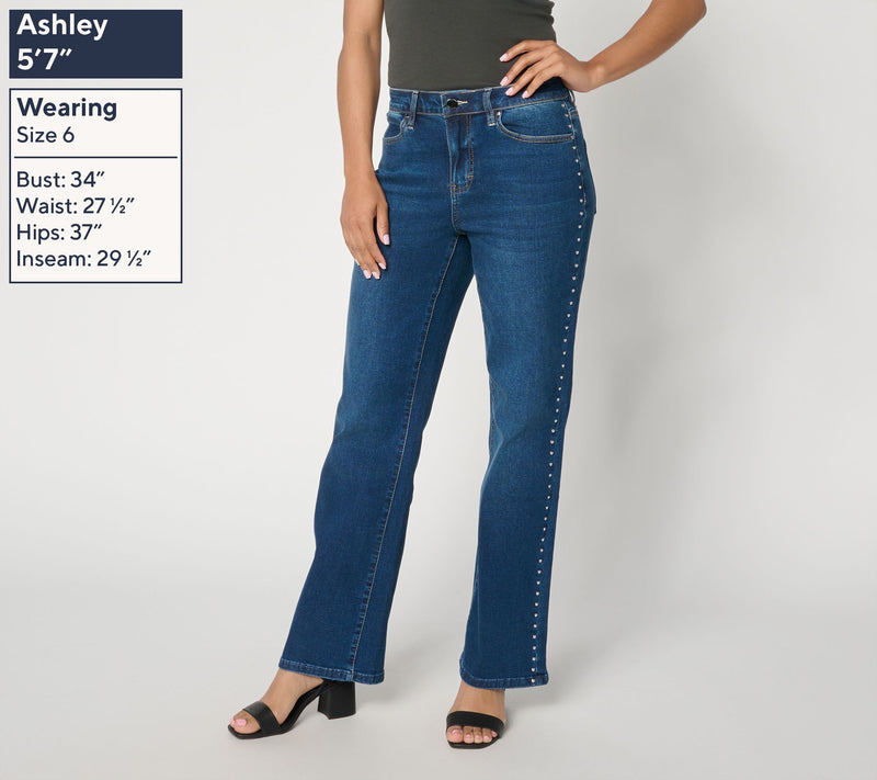 RM Studio x Rebecca Minkoff Regular Studded Luxe Stretch Stovepipe Jeans — View 6