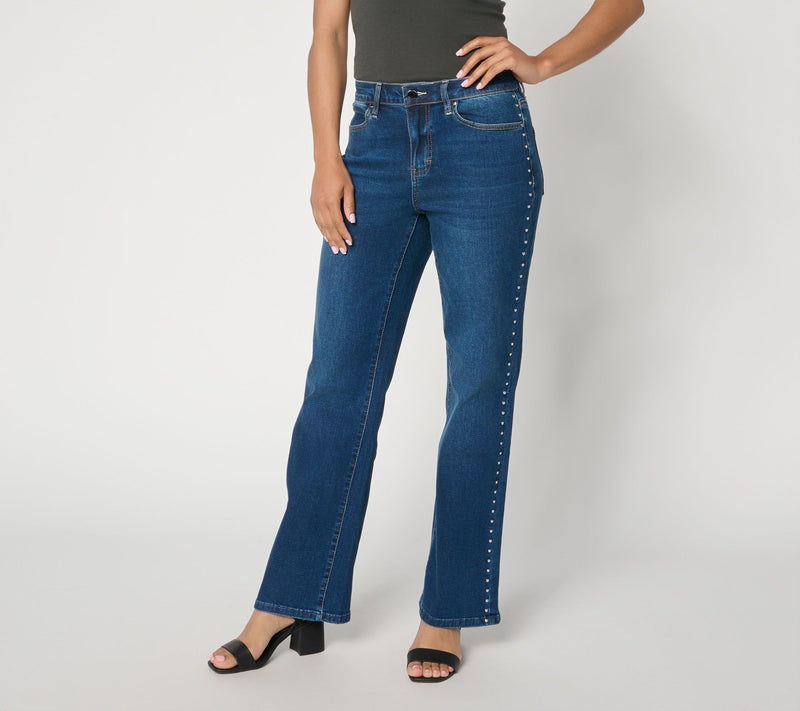 RM Studio x Rebecca Minkoff Regular Studded Luxe Stretch Stovepipe Jeans — Main view