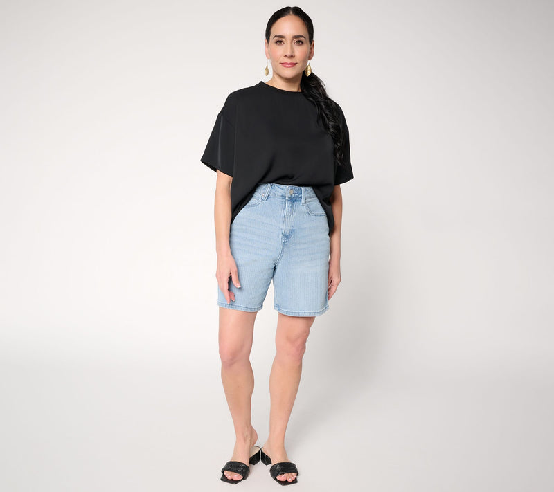 RM Studio x Rebecca Minkoff Stretch Jacquard Stripe 7" Shorts — View 5