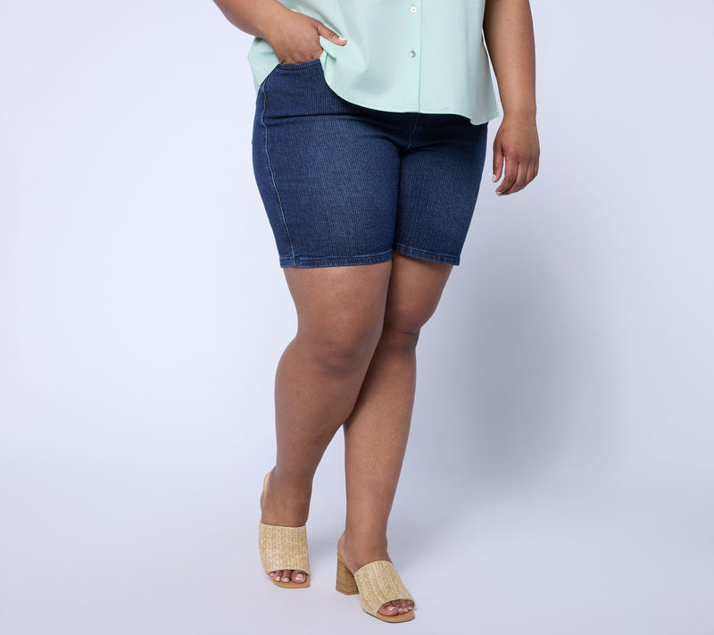RM Studio x Rebecca Minkoff Stretch Jacquard Stripe 7" Shorts — View 2