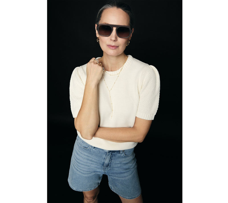 RM Studio x Rebecca Minkoff Stretch Jacquard Stripe 7" Shorts — View 6