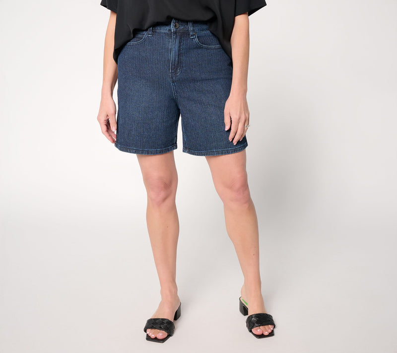RM Studio x Rebecca Minkoff Stretch Jacquard Stripe 7" Shorts — View 10