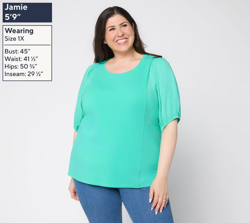 Belle by Kim Gravel Slay the Vacay Mixed Media Knit Top — View 2