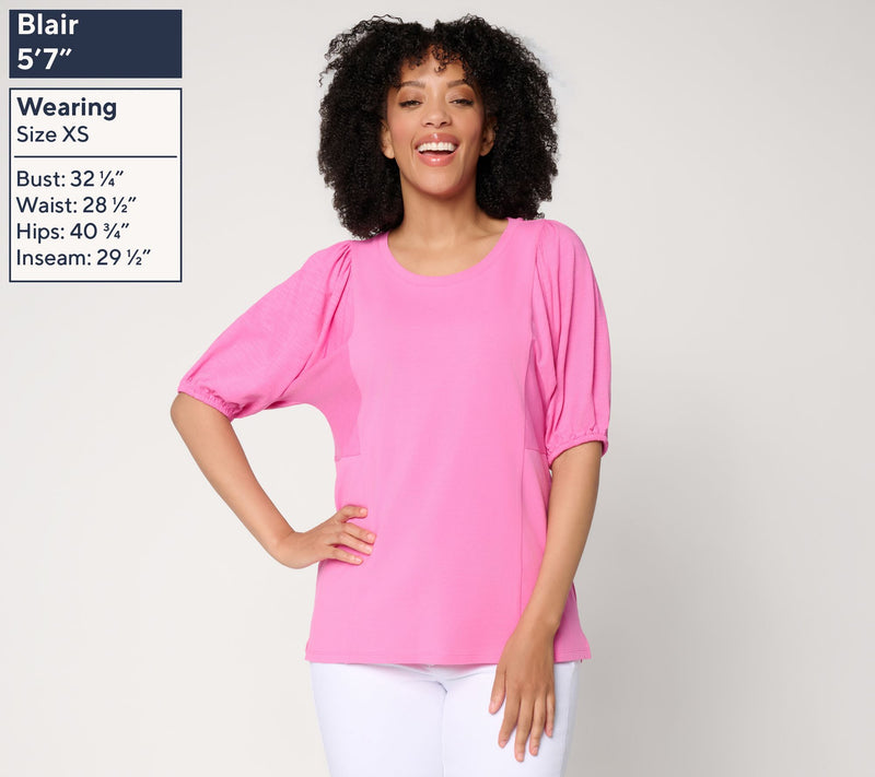 Belle by Kim Gravel Slay the Vacay Mixed Media Knit Top — View 3
