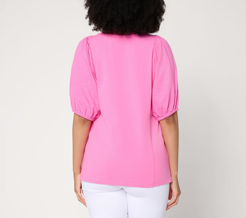 Belle by Kim Gravel Slay the Vacay Mixed Media Knit Top — View 4