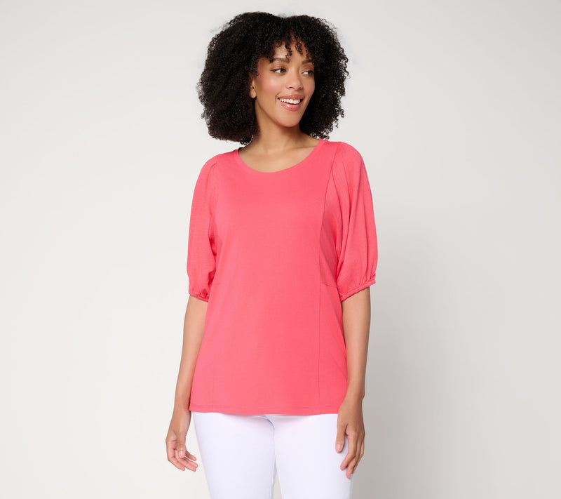 Belle by Kim Gravel Slay the Vacay Mixed Media Knit Top — View 15