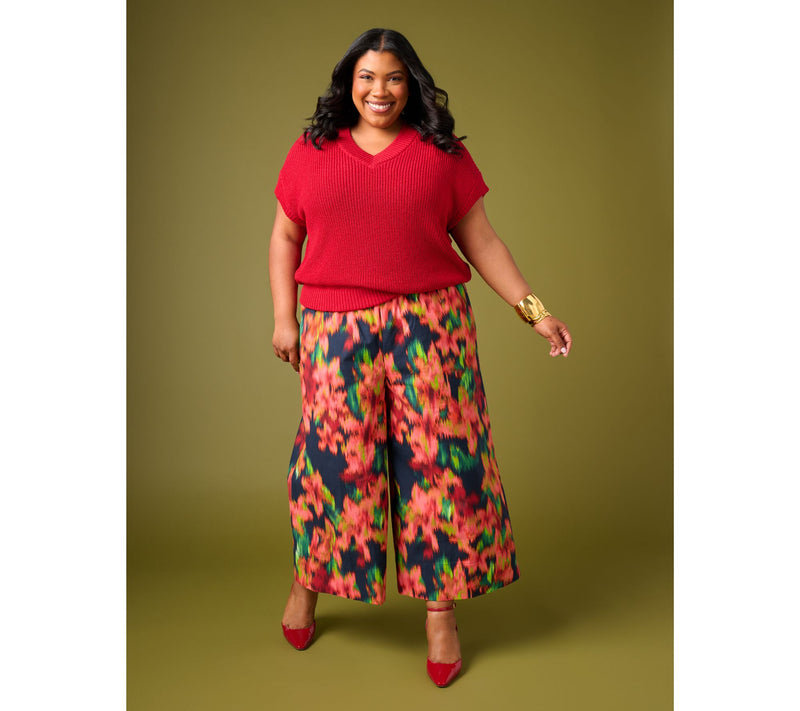 Carla Rockmore Collection Tape Yarn Dolman Sleeve V-Neck Sweater — View 8