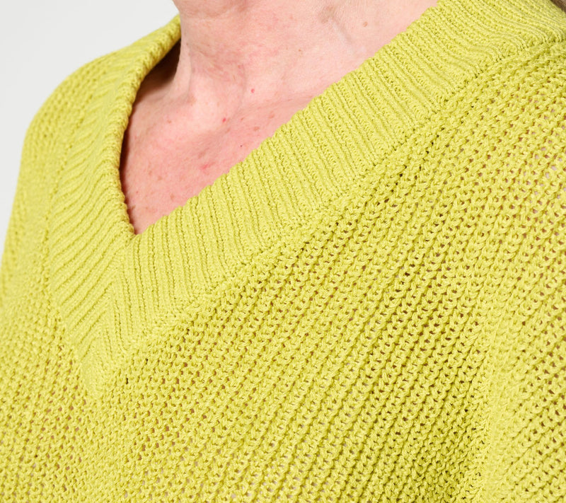 Carla Rockmore Collection Tape Yarn Dolman Sleeve V-Neck Sweater — View 6
